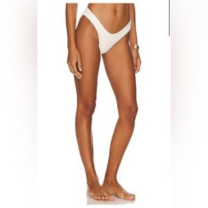Ostra Brasil High Cut Bikini Bottom in Off White